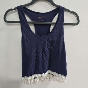 Arizona juniors crop top lace navy small comfy casual
